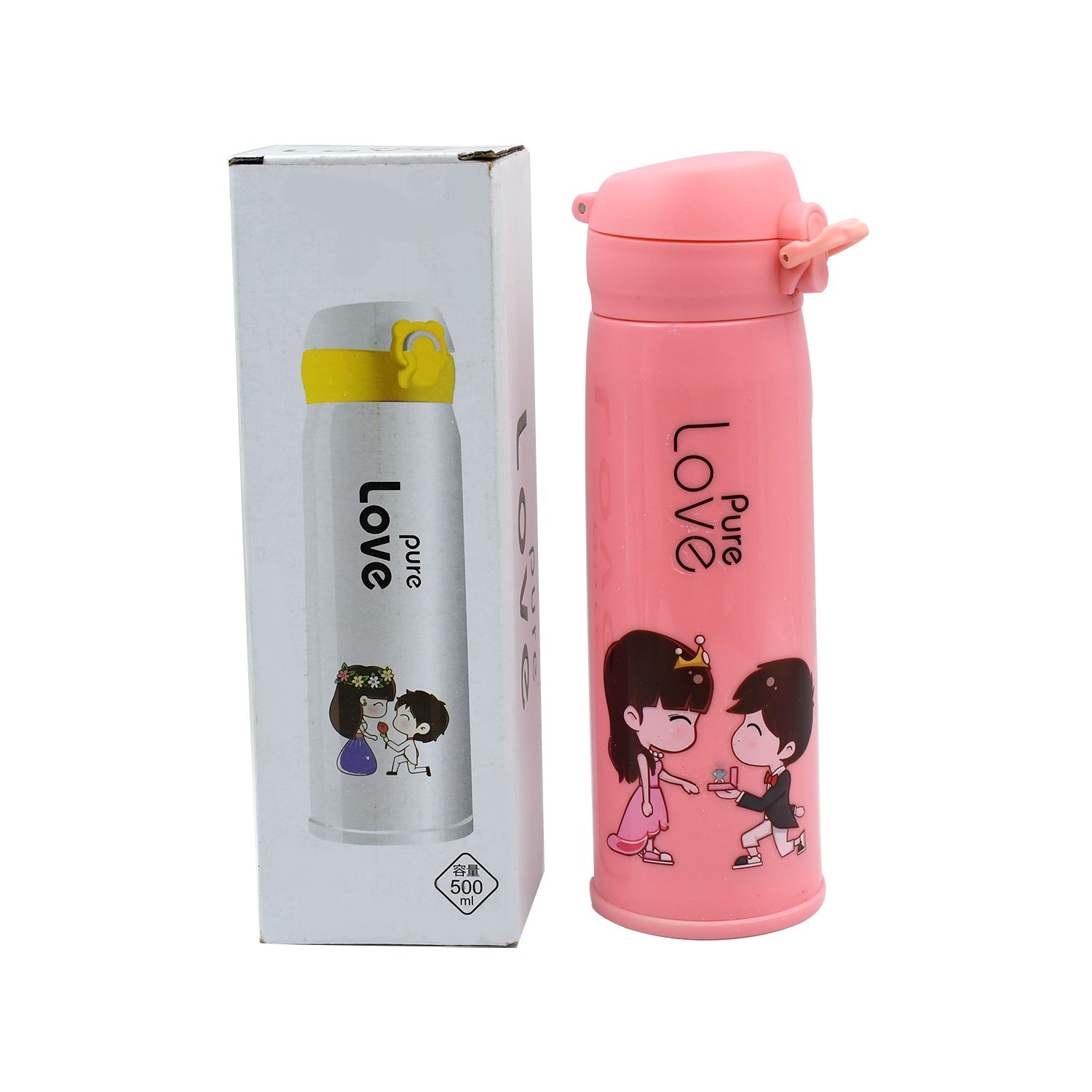 6956 Pure Love Outdoor Sport Water Bottle 500ml Leak Proof Bpa-free For Travel Cold And Hot Water Glass Water Bottle With Daily Water Intake For Gym And Children Fridge For Home Office School (Moq - 80 Pc) 6956 Pure Love Outdoor Sport Water Bottle 500ml Leak Proof Bpa-free For Travel Cold And Hot Water Glass Water Bottle With Daily Water Intake For Gym And Children Fridge For Home Office School (Moq - 80 Pc)